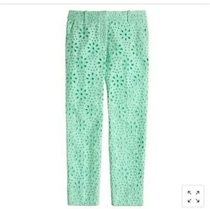 J. Crew Cafe Lace Capri Mint Pants